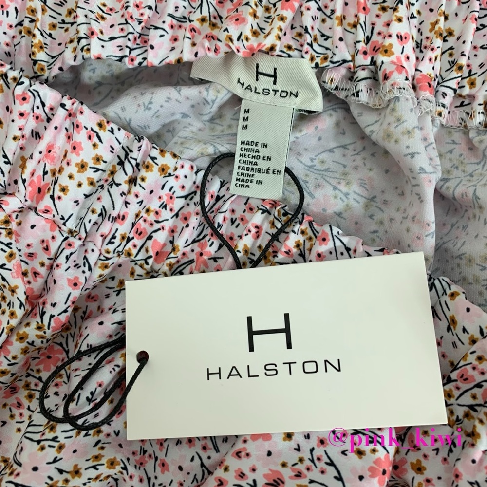 H Halston Floral and Lace Washed Satin Maxi Skirt - Picture 12 of 12